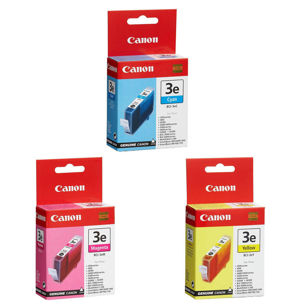 КОМПЛЕКТ 3 ГЛАВИ CANON i550/850/6100/6500/S400/S500/S600/S45000 - BJC-3000/BJC-6000 - Multi pack - BCI-3eC (BCI3eC)/BCI-3eM (BCI3eM)/BCI-3eY (BCI3eY) - 4480A262