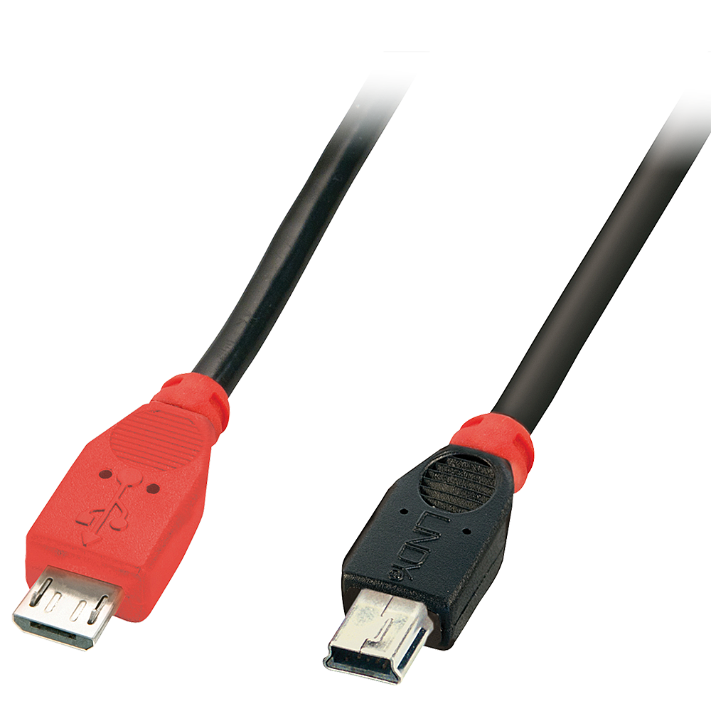 КАБЕЛ USB LINDY - mini USB-B to micro USB-B - 2,0 m - Black - PN 31719