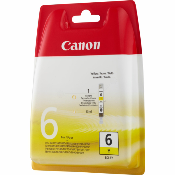 ГЛАВА ЗА CANON iP 3000/4000/5000/6000/8500/i860/900/9100/S800/900/9000/BJC-8200 - Yellow - BCI-6Y - P№ 4708A002 -  13 ml