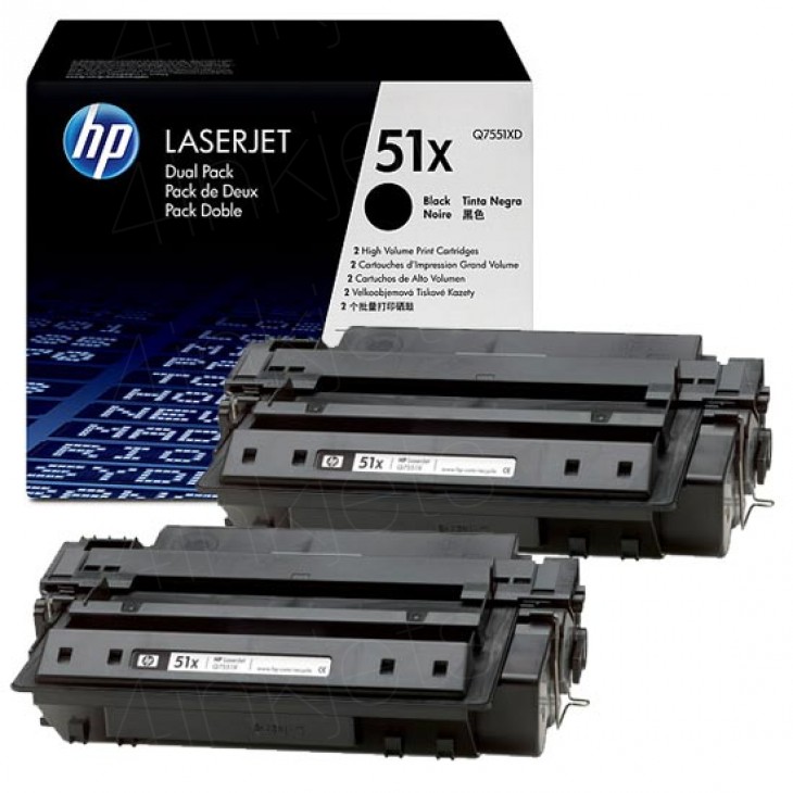 КОМПЛЕКТ 2 КАСЕТИ ЗА HP LASER JET P3005/M3035 MFP/M3027 MFP - Black - /51X/ - TWIN PACK - PN Q7551XD