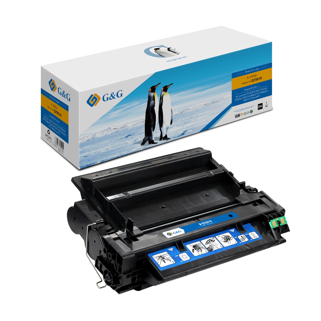 КАСЕТА ЗА HP LASER JET P3005/M3035mfp/M3027mfp - Q7551X - /51X/ - WITH CHIP - Black - P№ NT-C7551XC/NT-PH7551XC - G&G