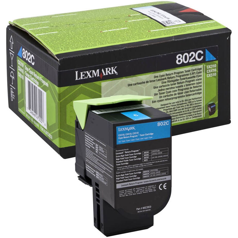 КАСЕТА ЗА LEXMARK CX310/CX410/CX510 - Cyan - Return program cartridge - PN 80C20C0 - /802C/