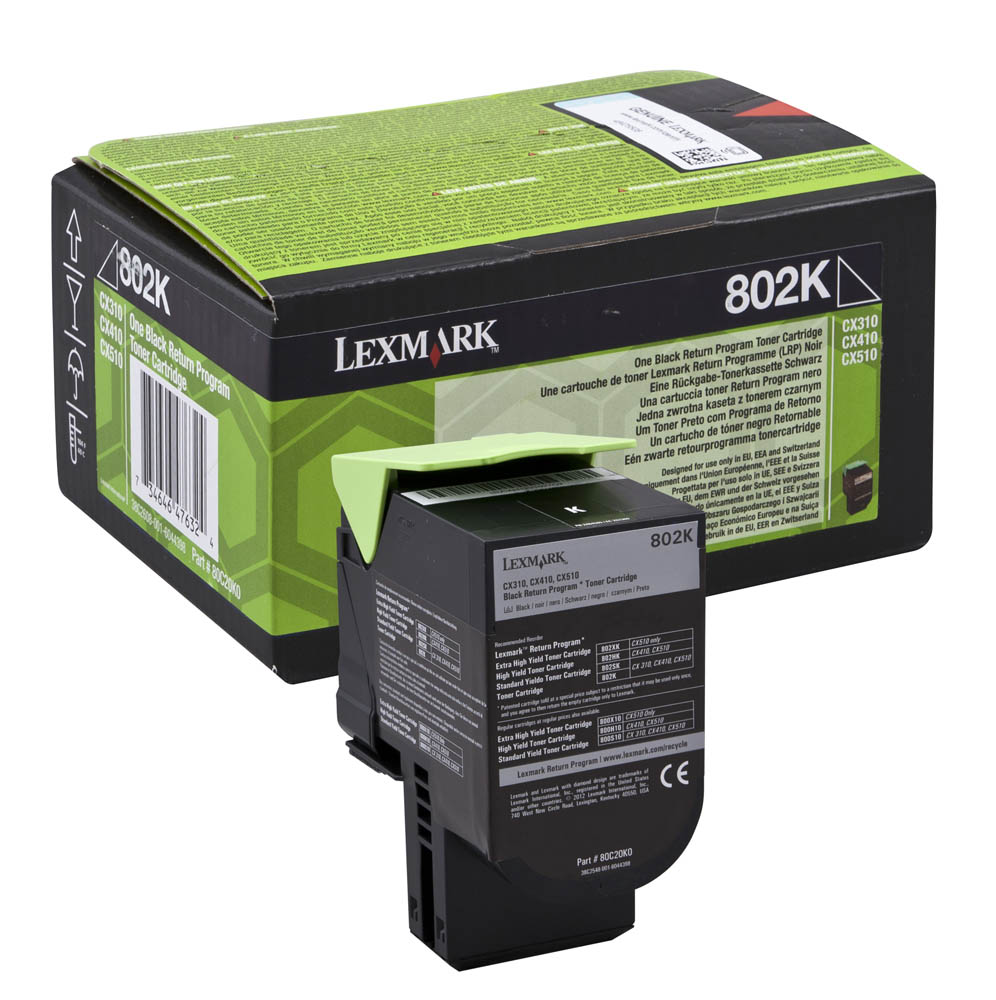 КАСЕТА ЗА LEXMARK CX 310/410/510 - Black - Return program cartridge - PN 80C20K0 - /802K/