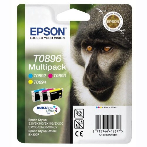 КОМПЛЕКТ 3 ГЛАВИ ЗА EPSON STYLUS S 20/SX 100/105/200/205/400/405/BX 300F - MULTI PACK - C/M/Y - P№ C13T08964010