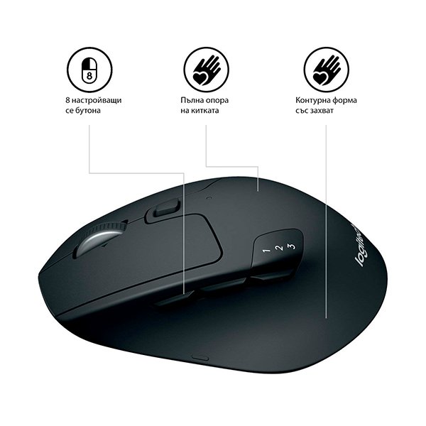 МИШКА LOGITECH M720 Wireless - Black - P№ 910-004791