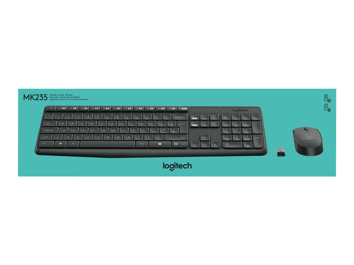 КОМПЛЕКТ МИШКА + КЛАВИАТУРА LOGITECH MK235U Wireless - Black - P№ 920-007931