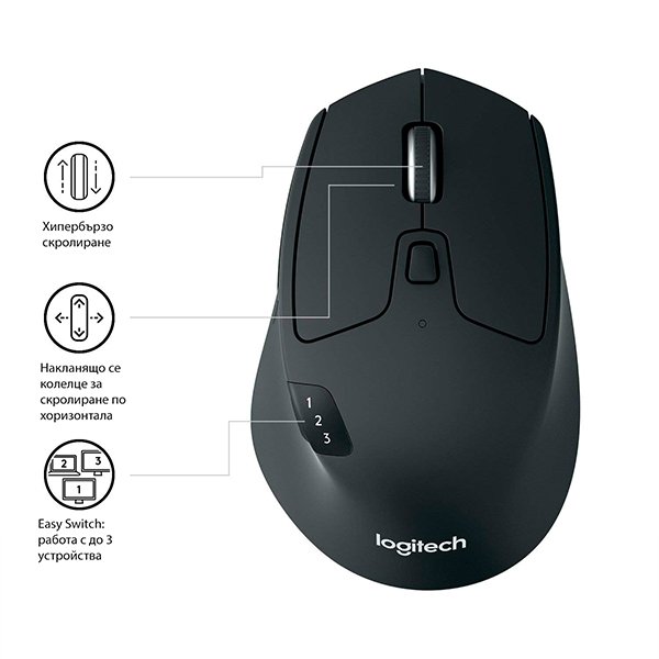 МИШКА LOGITECH M720 Wireless - Black - P№ 910-004791