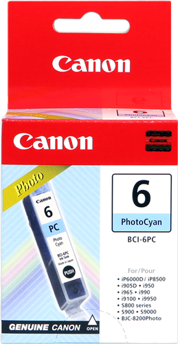 ГЛАВА ЗА CANON iP6000/8500/i900/9100/S800/900/9000/BJC-8200 - Photo cyan - BCI-6PC (BCI6PC) - P№ 4709A002