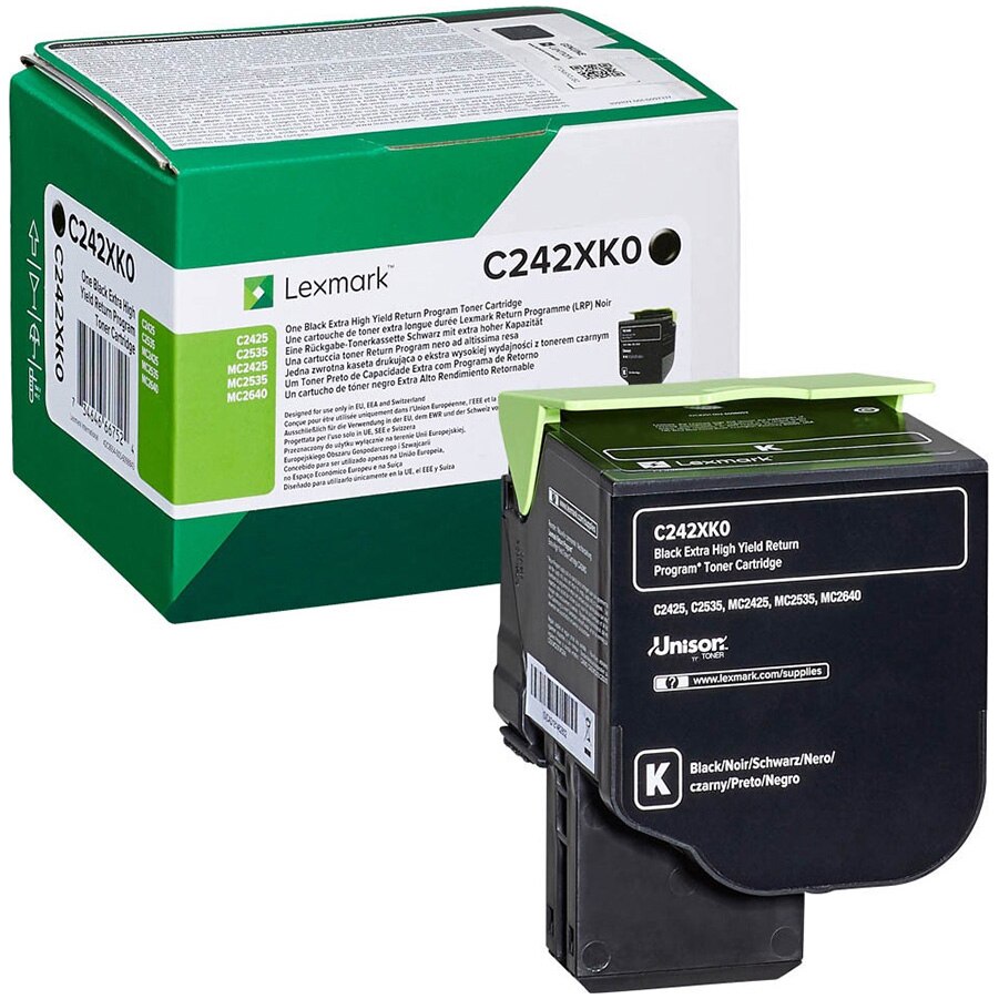 КАСЕТА ЗА LEXMARK OPTRA C 2425/2535/MC 2425/2535/2640 - Black - EXTRA HIGH CAPACITY - Return program cartridge - PN C242XK0