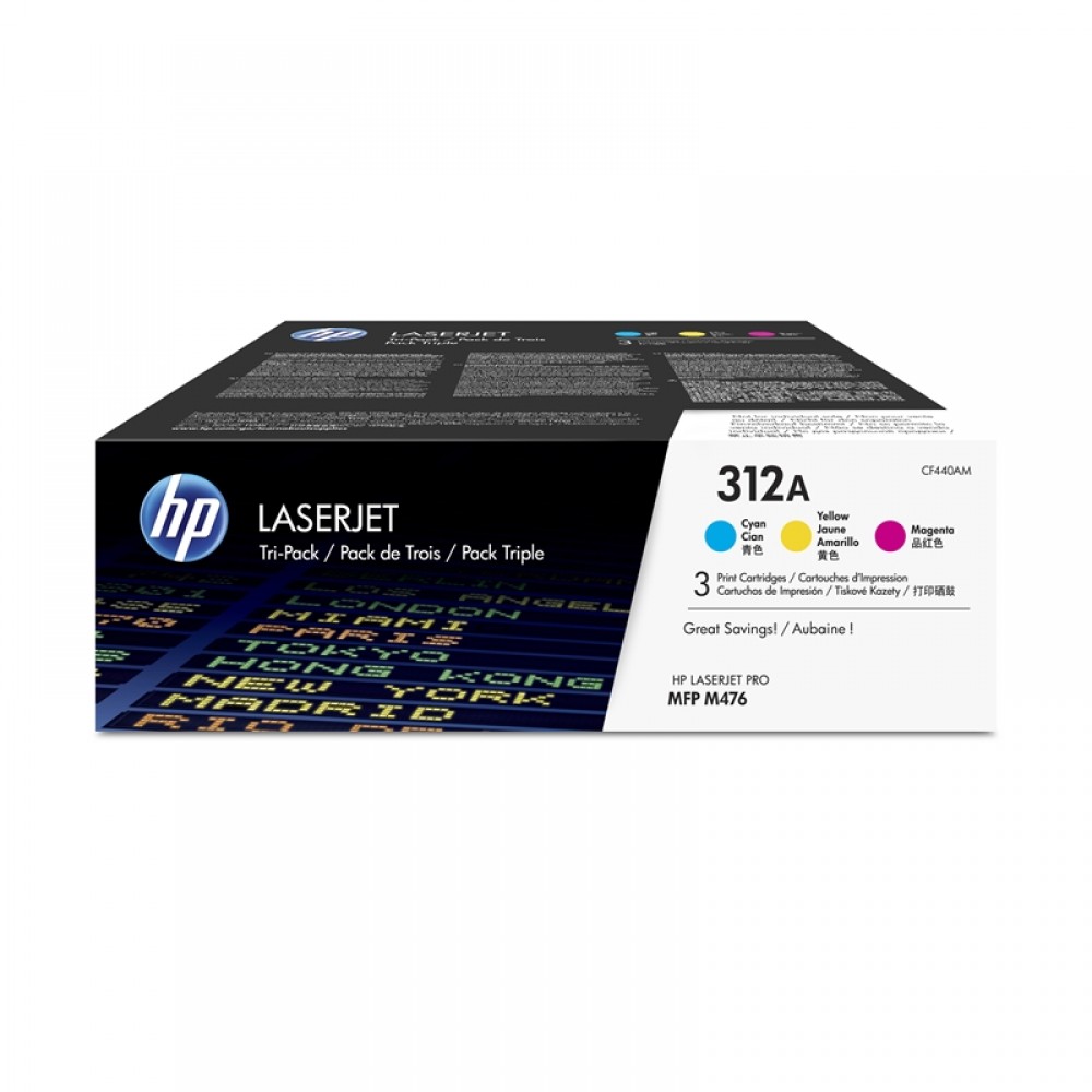 КОМПЛЕКТ 3 КАСЕТИ ЗА HP Color LaserJet Pro MFP M476dn/M476nw/M476dw - Cyan/Magenta/Yellow -  /312A/ - P№ CF440AM 