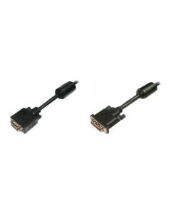 КАБЕЛ DIGITUS - DVI-I 24+5  to DSUB 15 pin - 2,0 m - Black - PN AK-320300-020-S