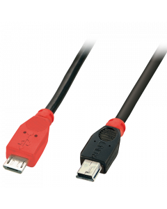 КАБЕЛ USB LINDY - mini USB-B to micro USB-B - 2m - Black - PN 31719