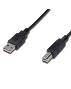 КАБЕЛ USB DIGITUS - USB-A to USB-B - 5,0 m - Black - PN AK-300105-050-E