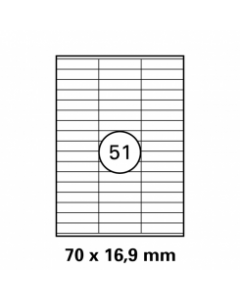 УНИВЕРСАЛНИ ЕТИКЕТИ - 70 mm x 16.9 mm - 51 броя на лист - P№ BR3420 - OUTLET - GENTLE - `100 листа`