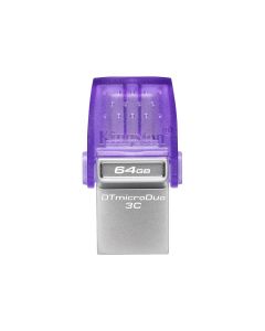 Флаш памет Kingston USB-Stick DataTraveler microDuo 3C - USB 3.2 Gen 1 (3.1 Gen 1) - 64 GB - purple/stainless steel - P№ DTDUO3CG3/64GB