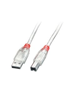 КАБЕЛ USB LINDY - USB to USB - 5,0 m - Transparent - PN 41755