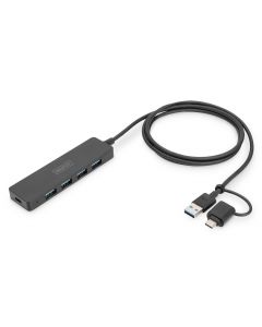 ХЪБ DIGITUS SLIM LINE USB 4 Port - PN DA-70236