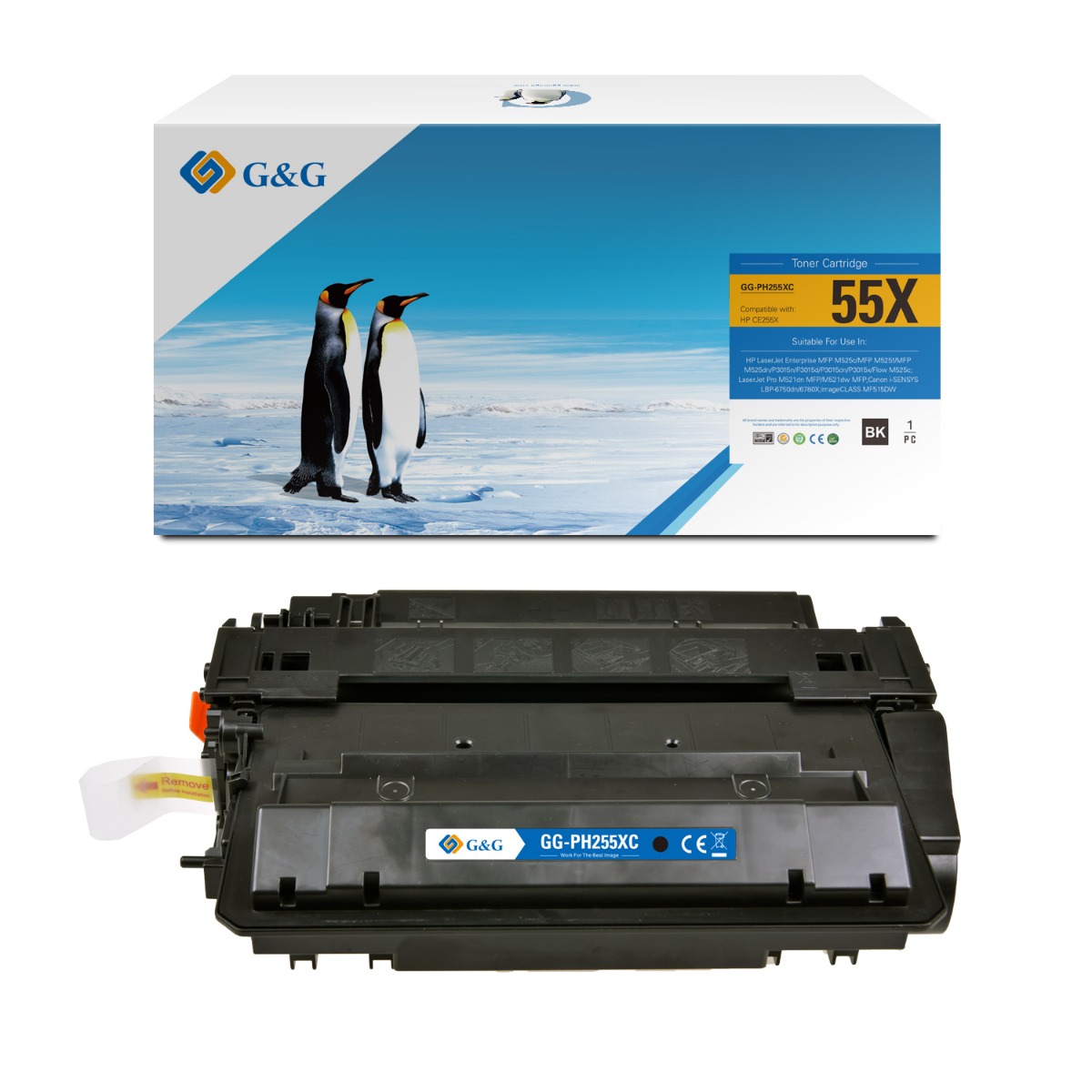 КАСЕТА ЗА HP LASER JET P3015 - Black - /55X/ - CE255X - P№ NT-C0255XC/NT-CH255XC/NT-PH255XC - G&G