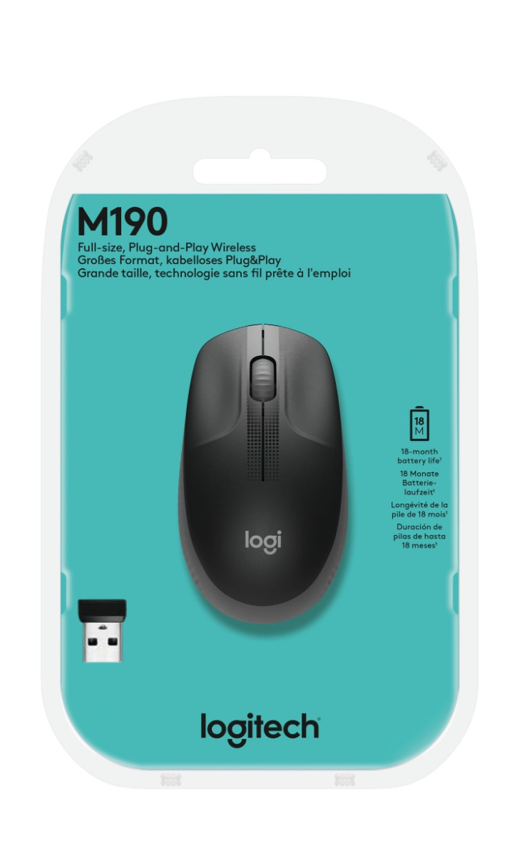 МИШКА LOGITECH M190 Wireless - Mid gray - P№ 910-005906