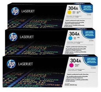 КОМПЛЕКТ 3 КАСЕТИ ЗА HP COLOR LASER JET CP 2025/CM 2320 MFP - TRIPLE PACK - C/M/Y - CC531A/CC532A/CC533A -  /304A/ - PN CF372AM