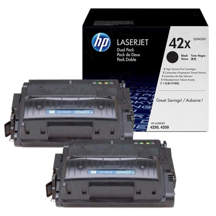 КОМПЛЕКТ 2 КАСЕТИ ЗА HP LASER JET SMART PRINT 4250/4350 - /42X/ - TWIN PACK - Black - PN Q5942XD