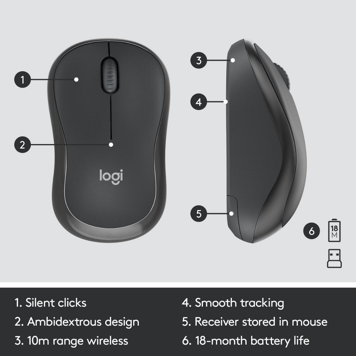 КОМПЛЕКТ МИШКА + КЛАВИАТУРА LOGITECH MK295 US - Wireless - БЕЗ БДС КИРИЛИЗАЦИЯ  - Black - P№ 920-009800