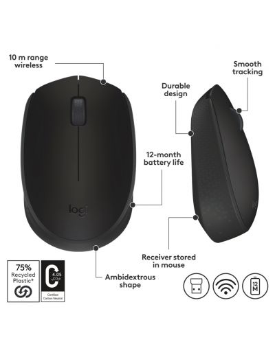 МИШКА LOGITECH M171 - Wireless - Black - P№ 910-004424