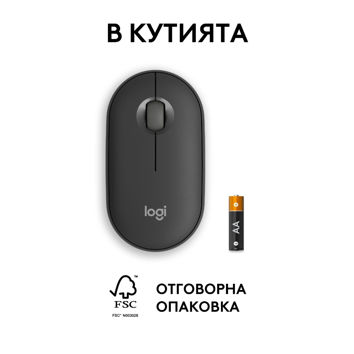 МИШКА LOGITECH M350S PEBBLE 2 Wireless - Black - P№ 910-007015