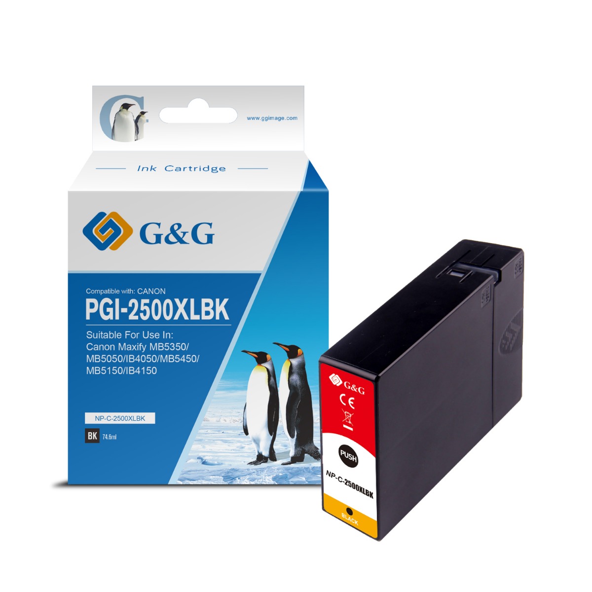 ГЛАВА ЗА CANON MAXIFY MB 5350/5050/IB 4050 - Black - ink cartridge - /2500/ - PGI-2500XLBK (PGI2500XLBK) - 9254B001 - P№ NP-C-2500XLBK(PG) - G&G