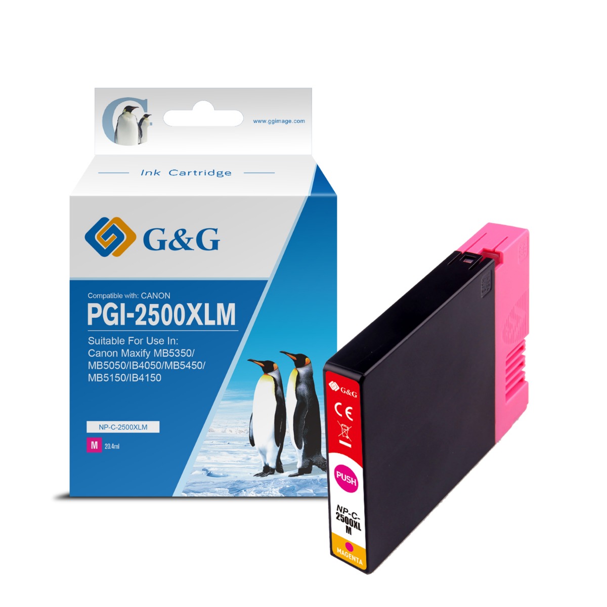 ГЛАВА ЗА CANON MAXIFY MB 5350/5050/IB 4050 - Magenta - ink cartridge - /2500/ - PGI-2500XLM (PGI2500XLM) - 9266B001 - P№ NP-C-2500XLM(PG) - G&G