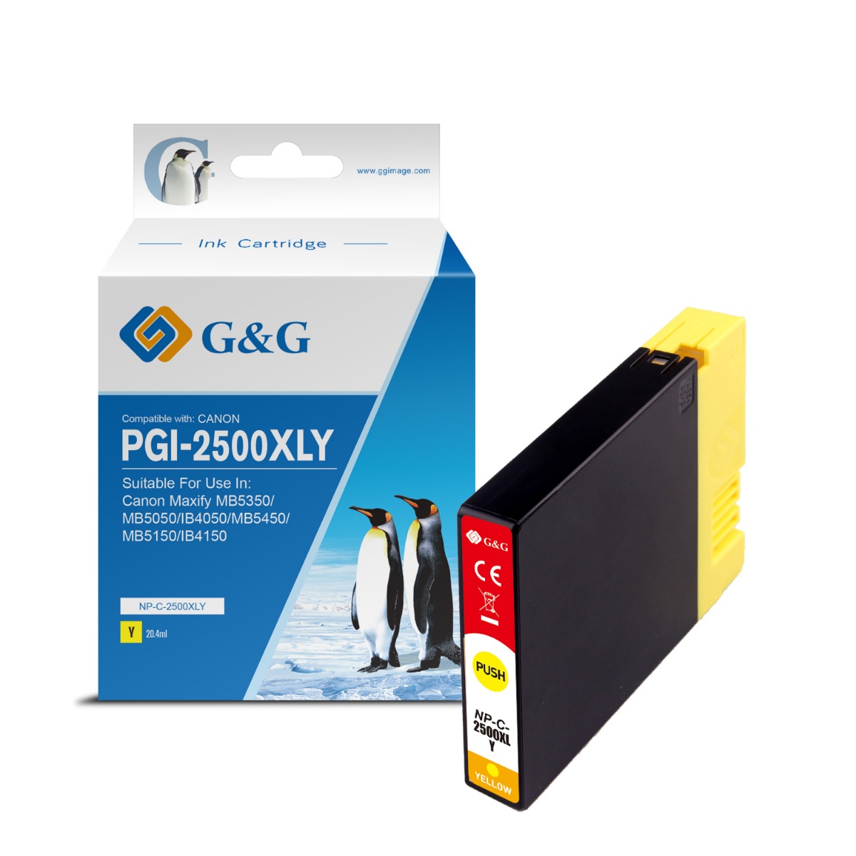 ГЛАВА ЗА CANON MAXIFY MB 5350/5050/IB 4050 - Yellow - ink cartridge - /2500/ - PGI-2500XLY (PGI2500XLY) - 9267B001 - P№ NP-C-2500XLY(PG) - G&G