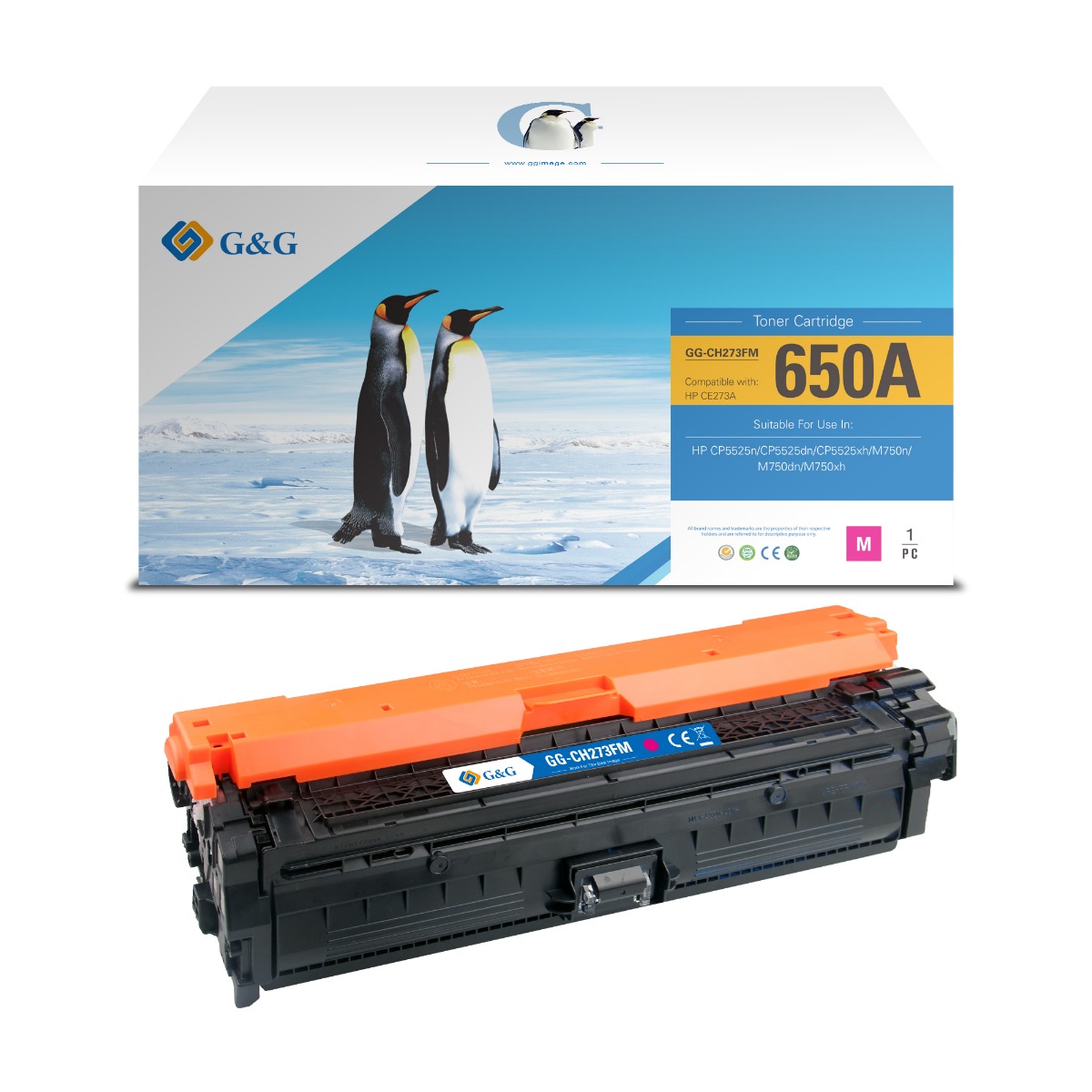 КАСЕТА ЗА HP LASER JET CP 5520/5525 - /650A/ - CE273A - Magenta - P№ NT-CH273FM - G&G