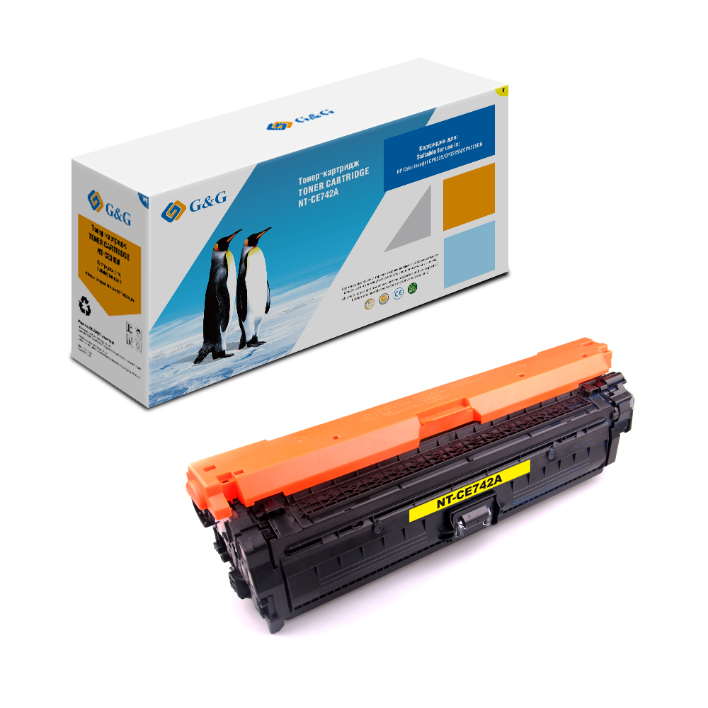 КАСЕТА ЗА HP COLOR LASER JET CP 5225/5225n/5225dn - /307A/ - Yellow - CE742A - P№ NT-CH742FY - G&G