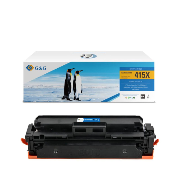 КАСЕТА ЗА HP COLOR LASER JET PRO M454dn/M454dw/MFP M479dw/M479fdn/M479fdw - Black - /415X/ - W2030X - PN NT-PH2030XBK - G&G