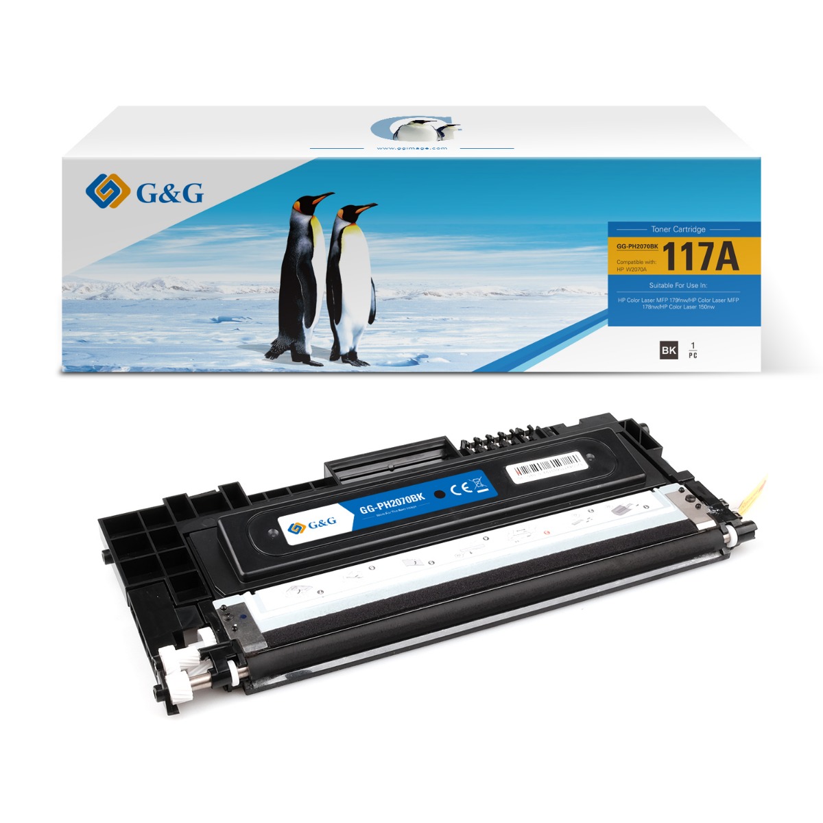 КАСЕТА (JUMBO) ЗА HP COLOR LASER MFP 179FNW/MFP 178NW/150NW - JUMBO - Black -  /117A/ - W2070A - P№ NT-PH2070BK - G&G