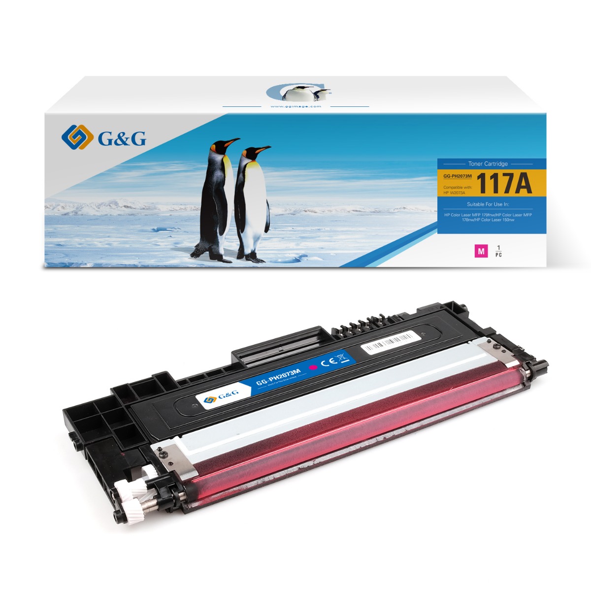 КАСЕТА (JUMBO) ЗА HP COLOR LASER MFP 179FNW/MFP 178NW/150NW - /117A/ - JUMBO - Magenta - W2073A - P№ NT-PH2073M - G&G