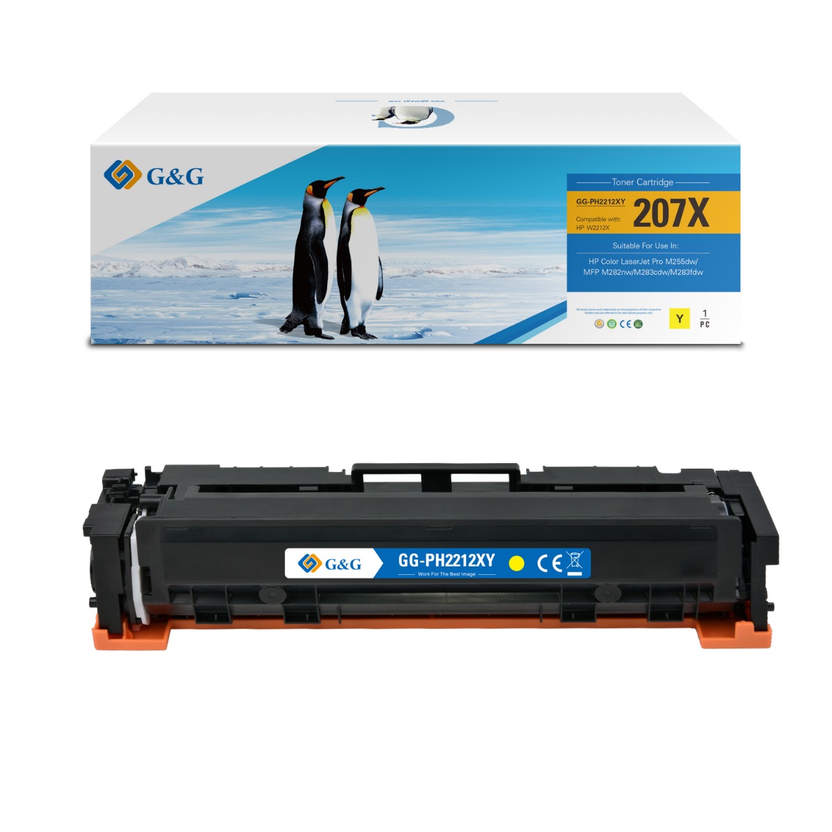 КАСЕТА ЗА HP COLOR LASERJET PRO M255dw/MFP M282nw/M283cdw/M283fdw - /207X/ - Yellow - W2212X - P№ NT-PH2212XY - G&G