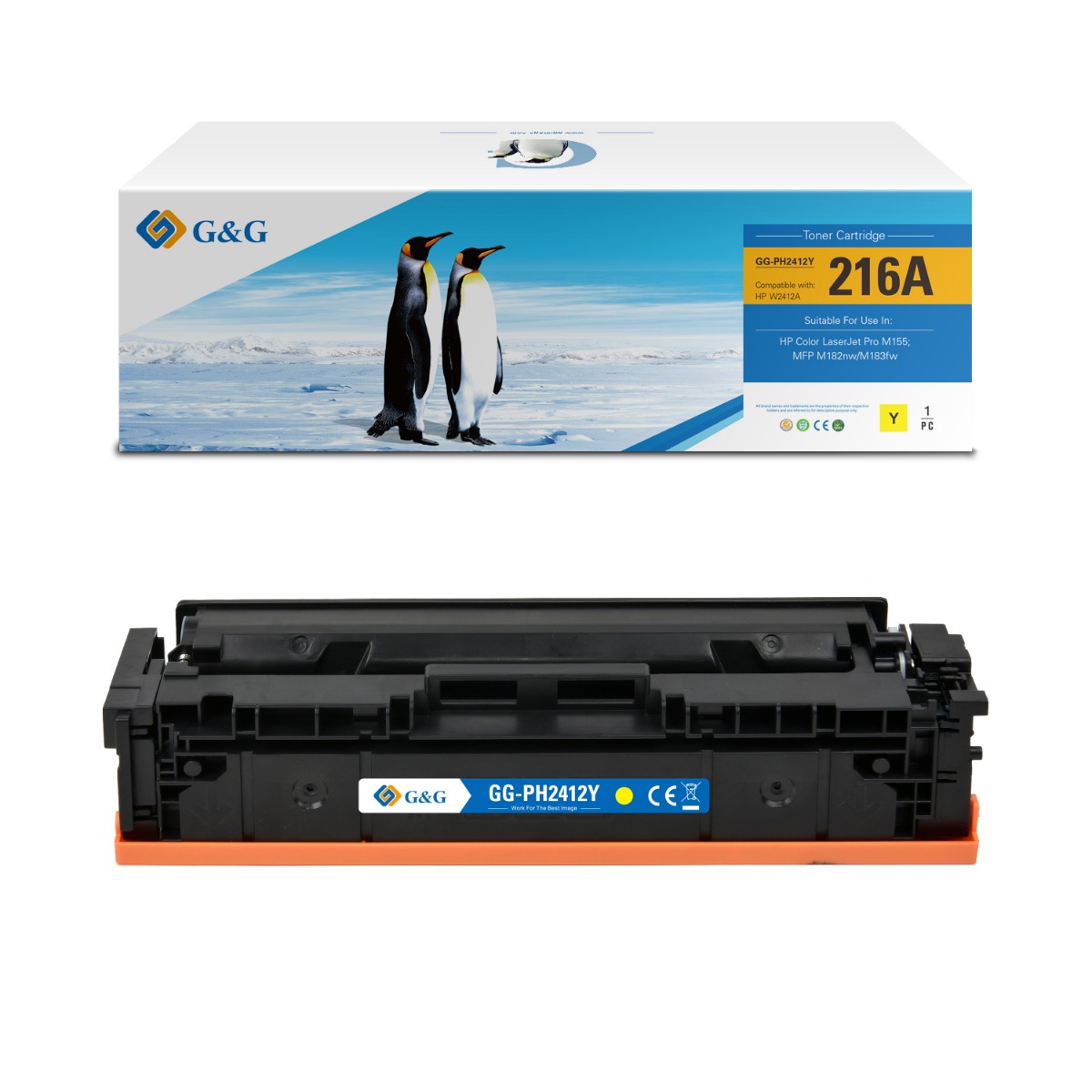 КАСЕТА ЗА HP COLOR LASERJET PRO M155/MFP M182nw/M183fw - Yellow - /216A/ -  W2412A - P№ NT-PH2412Y - G&G